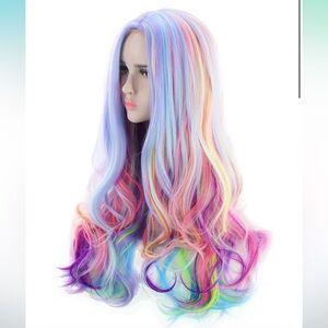Multicolor Long Wavy Wig